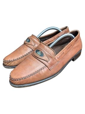 Vintage Bally Men’s Tan Leather Loafers Size 11 Swiss Made Preppy Heritage